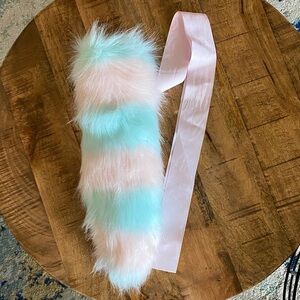 Justice Fluffy Pink and Blue Tie Around Tail